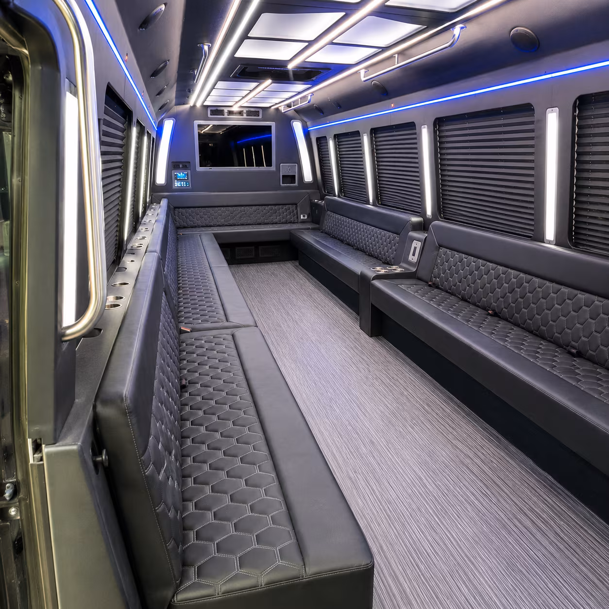 rowlett 40 passenger party bus interior