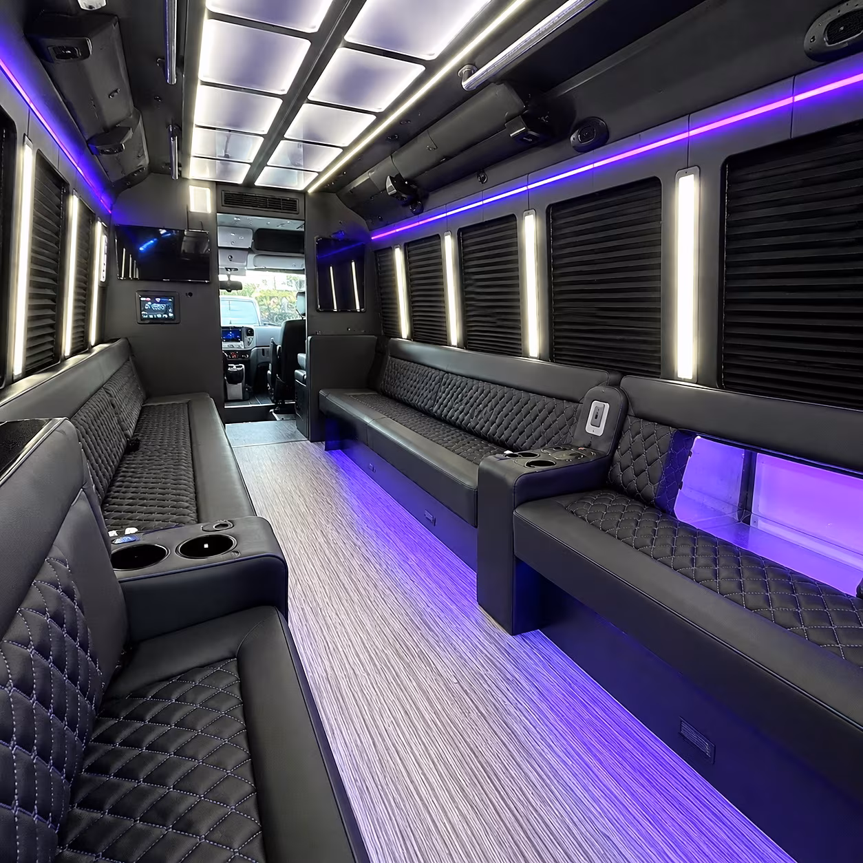 rowlett party bus rental interior